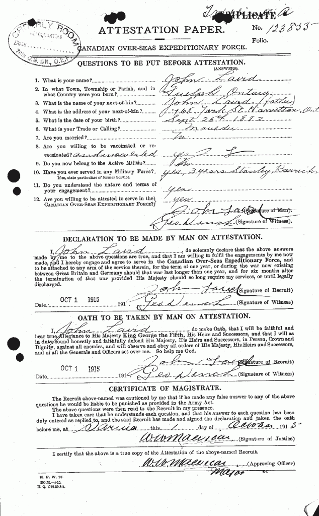 john jnr ww1 | Bogstown.com